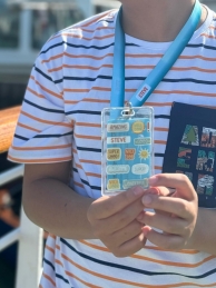 Acrylic Card Holder with free landyard (MIN 12)